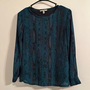 Banana Republic emerald and black blouse size XS